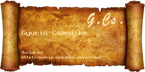 Gyuris Csendike névjegykártya